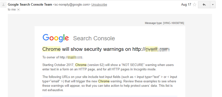 Chrome Warning about HTTP Security