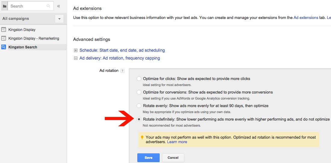 AdWords Custom Ad Rotation