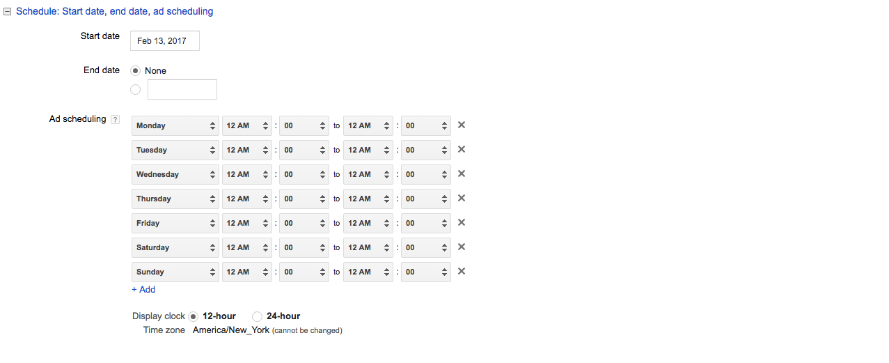 AdWords Scheduling Your Ads