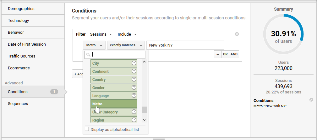 Google My Business Advance Metro Regions