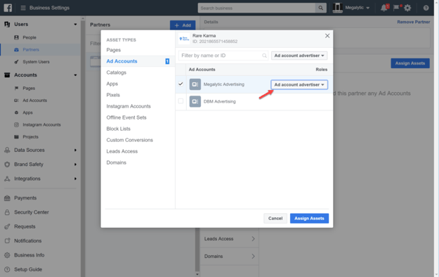 Assign the Ad Account to Your Agency