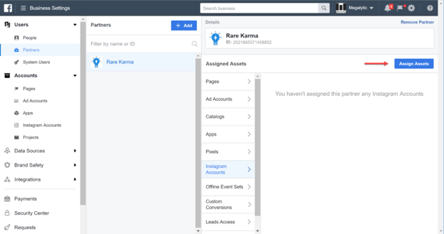 Assign Instagram Account to Agency
