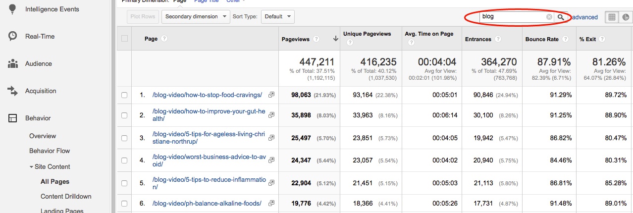 Google Analytics Stats on Blog Pages