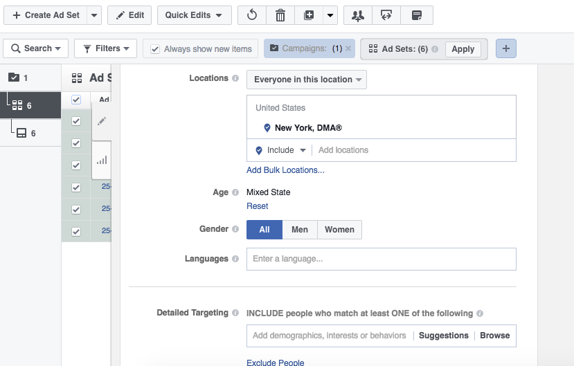 Facebook Power Editor Bulk Edit