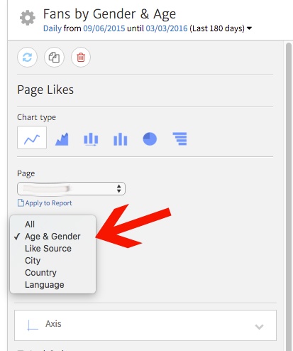Choosing a Facebook Dimension in Megalytic (Gender, Country, etc)