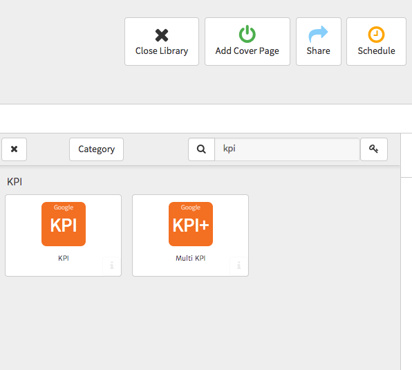 Megalytic Selecting KPI Widgets