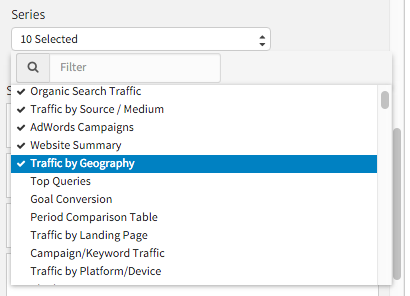 Choose Google Analytics Events to Show as a Series in Megalytic
