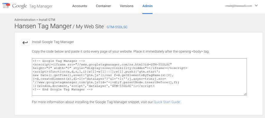 Google Tag Manager Code Snippet