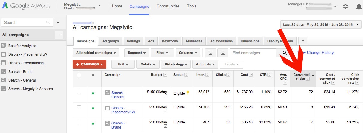 AdWords - Reporting Conversions