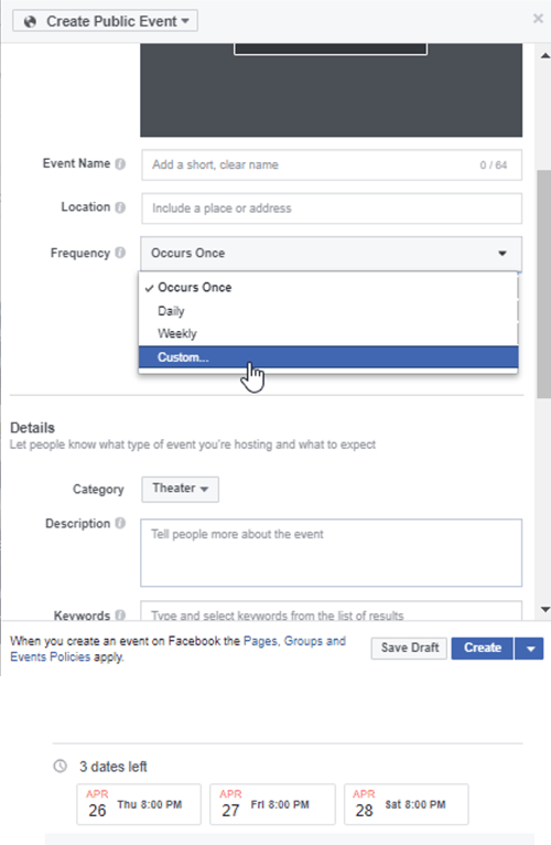 Create Public Facebook Event