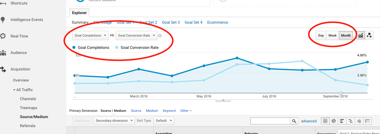 Google Analytics Customize Graph