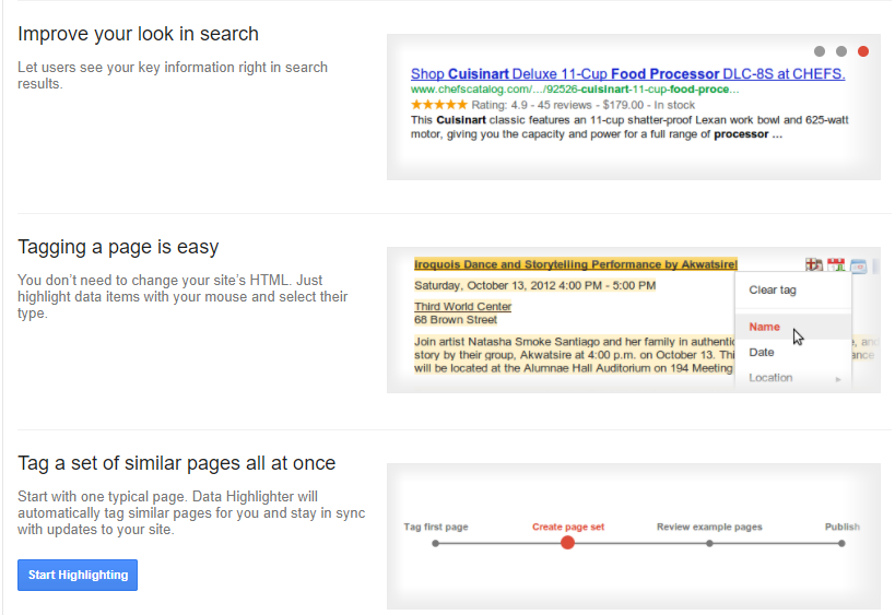 Data Highlighter and Google Search Console