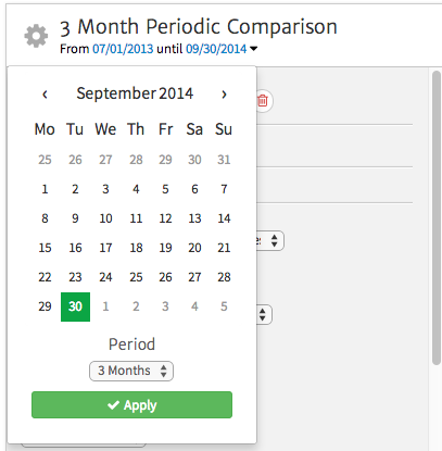 megalytic selecting a date range
