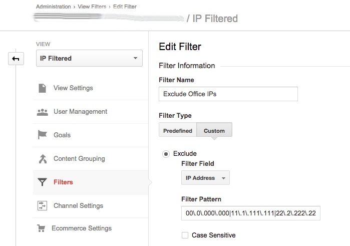 Google Analytics Exclude IPs