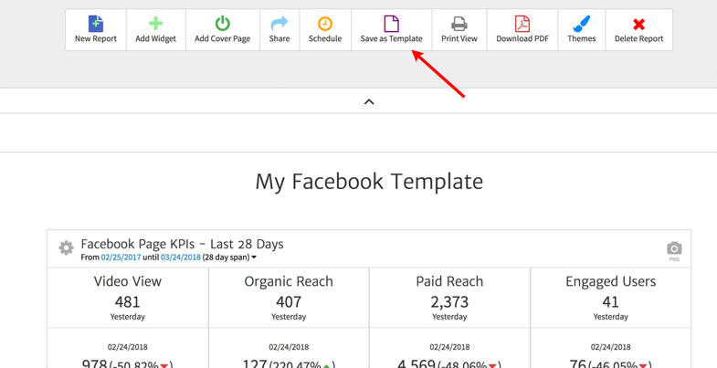 Save Facebook Report as Template