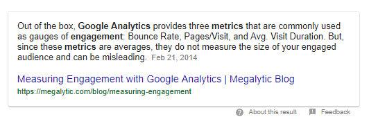Snippet Showing Ranking on Google SERP