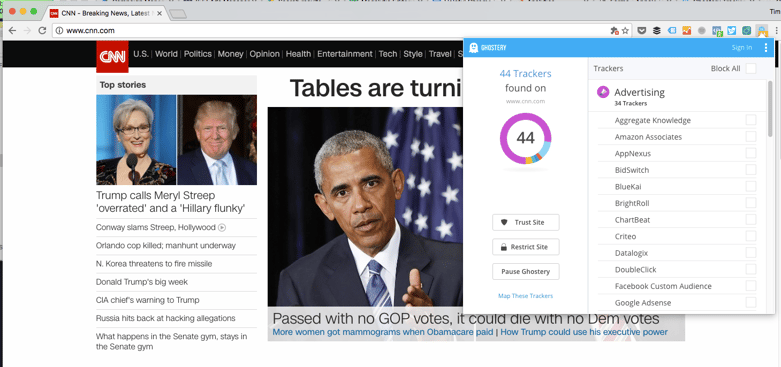 Ghostery Chrome Extension