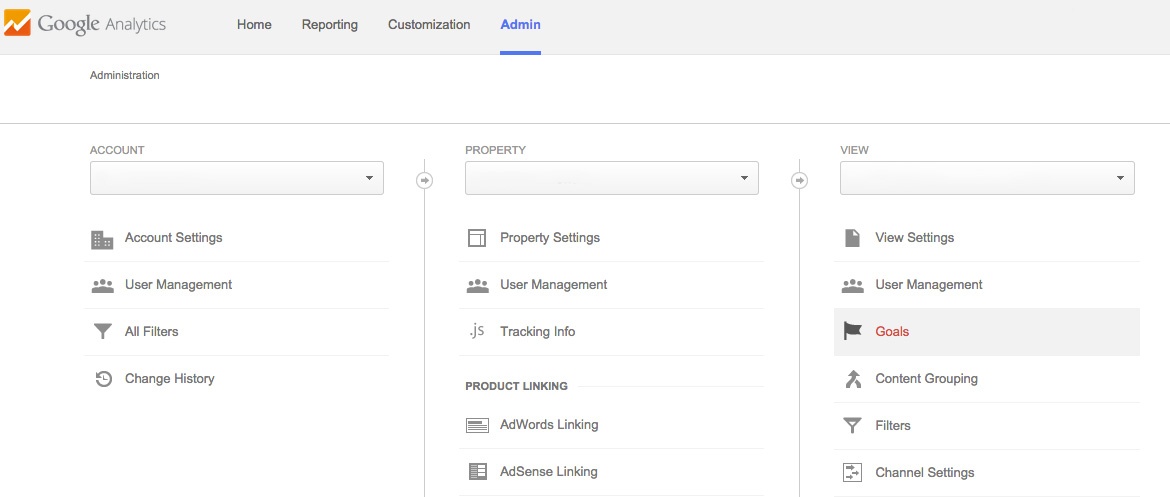 viewing goal setup in google analytics