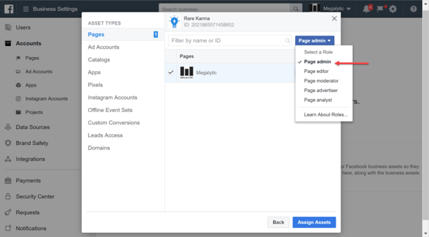 Assign a Page Role to the Agency