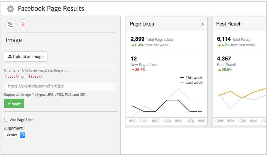 Megalytic Image Widget Showing Facebook Data