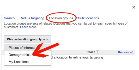 AdWords Location Groups