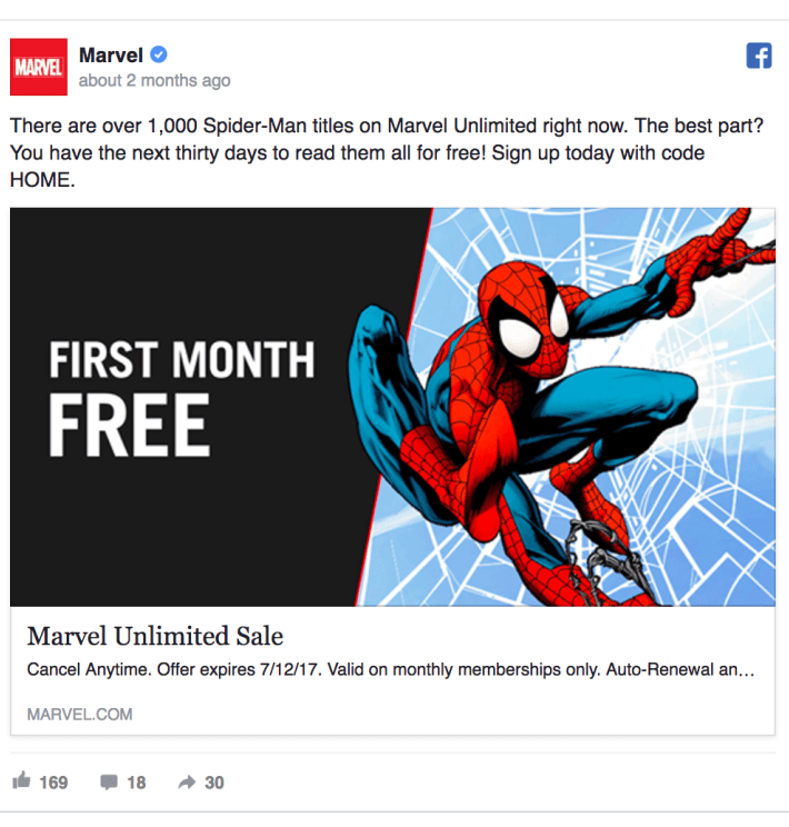 First Month Free Facebook Ad