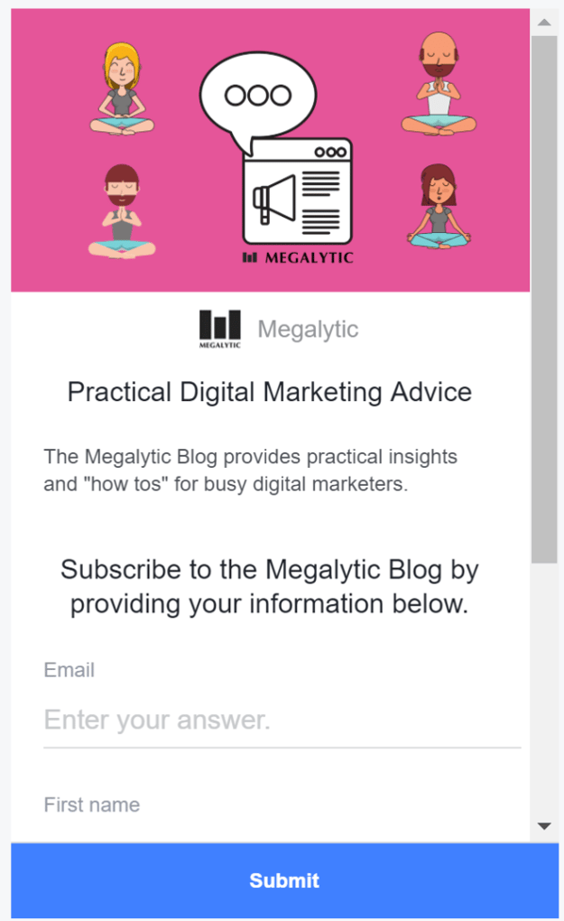 Intro Section of a Facebook Lead Ad