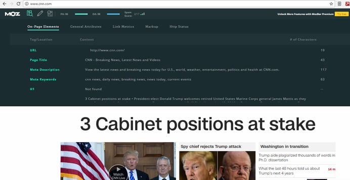 Moz Bar Chrome Extension