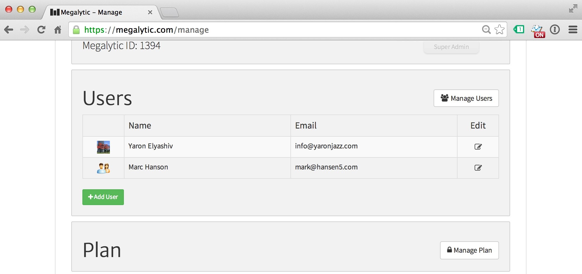 Megalytic with Multiple Users