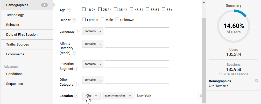 Google My Business Geographic Segment