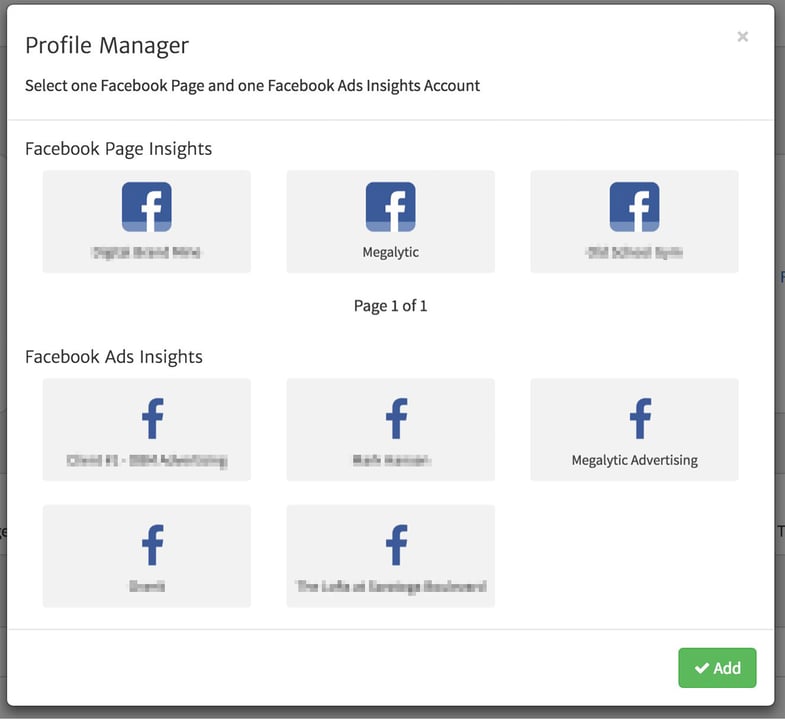 Select Each Facebook Connection