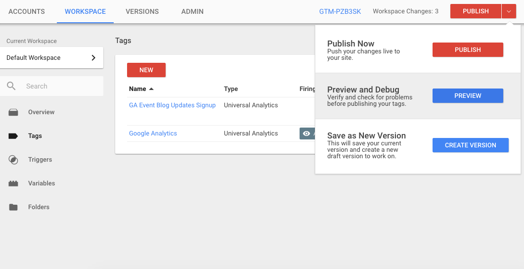 Google Tag Manager - Preview