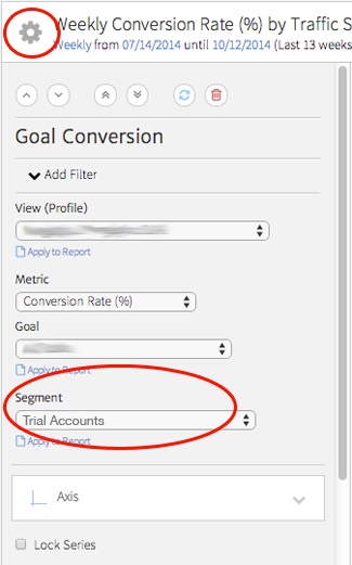 how to select a segment in a megalytic widget
