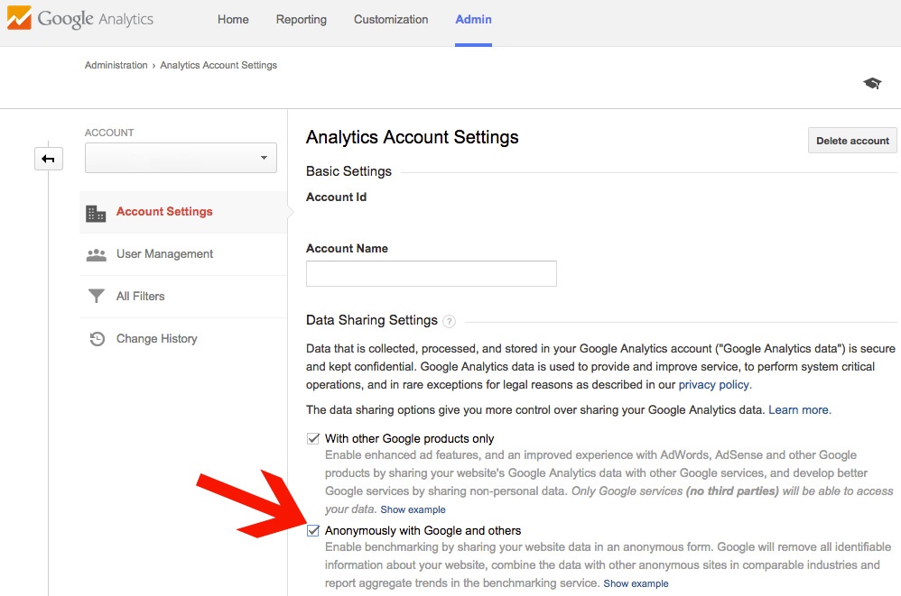 share data with Google to enable benchmarking