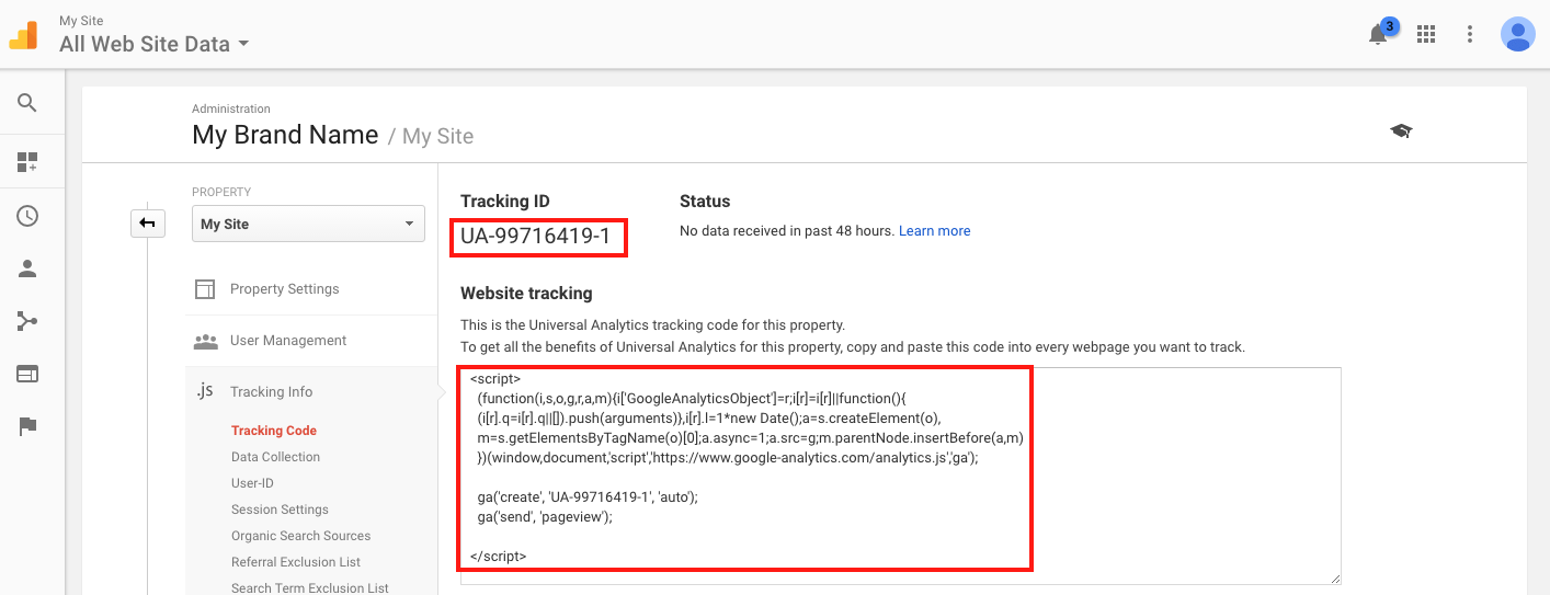 Google Analytics Tracking Code